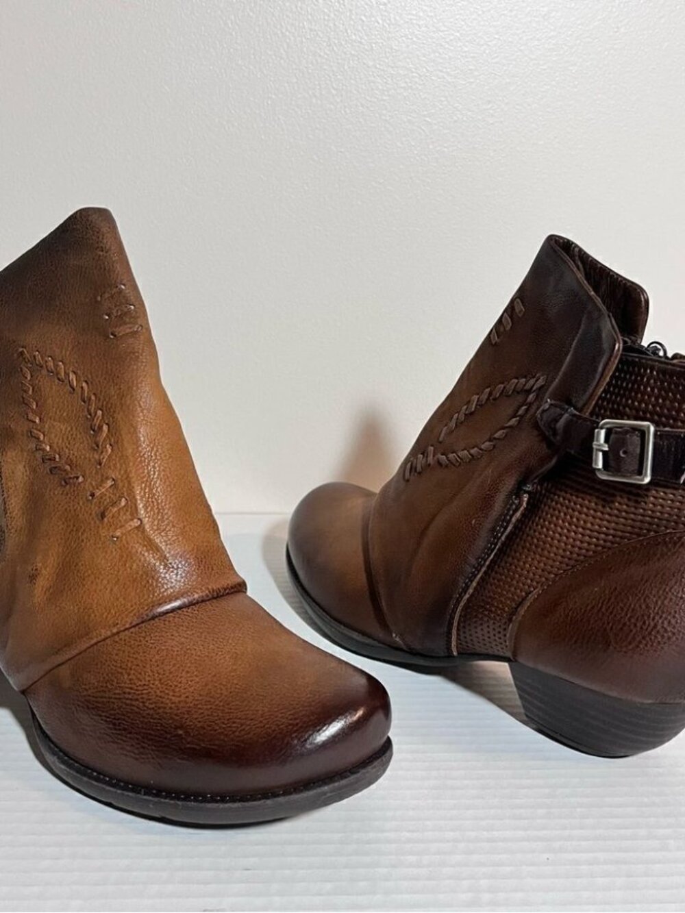 Miz Mooz Mimic Leather Wide Width Wrapped Ankle Boots